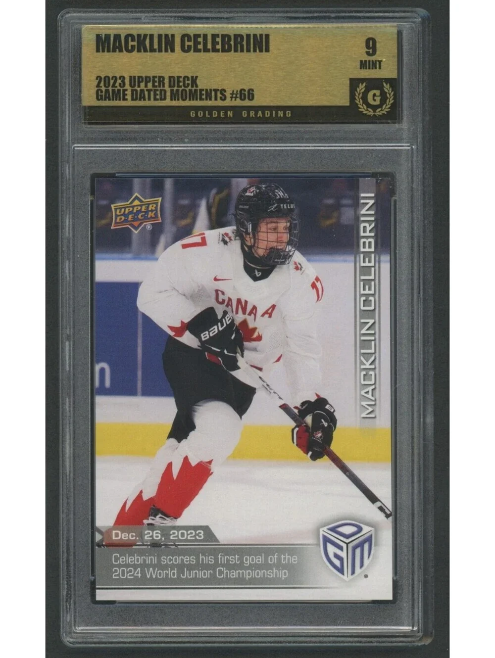 2023 Upper Deck #66 Macklin Celebrini  Rookie Card (RC) Mint 9